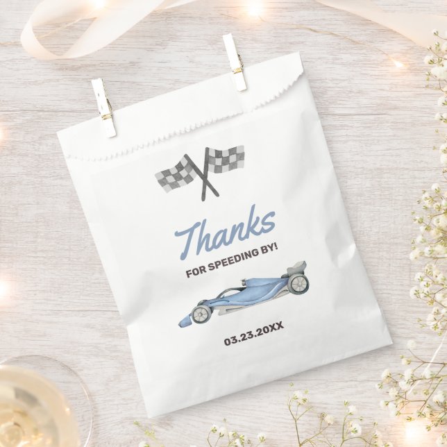 Two Fast Race Car 2nd Boy's Birthday Party Favour Bag (Clipped)