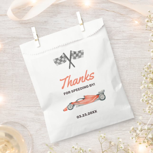 Two Fast Race Car 2nd Boy's Birthday Party Favour Bag (Clipped)