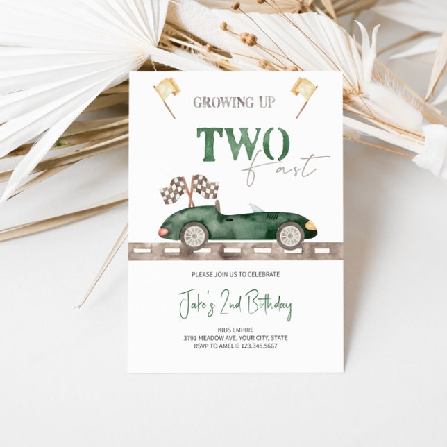 Two Fast Race Car Birthday Invitation  (Creator Uploaded)