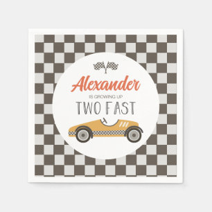 Two Fast Race Car Birthday Napkin
