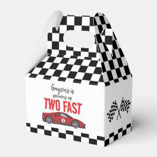 Two Fast Race Car Boy 2nd Birthday Party Favour Box