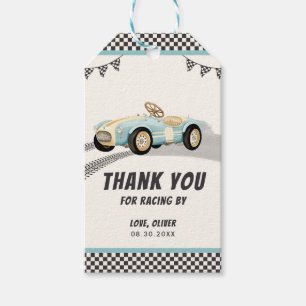 Two Fast Race Car Boy 2nd Birthday Party Gift Tags