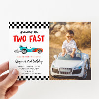 Two Fast Race Car Boy 2nd Birthday Party Photo