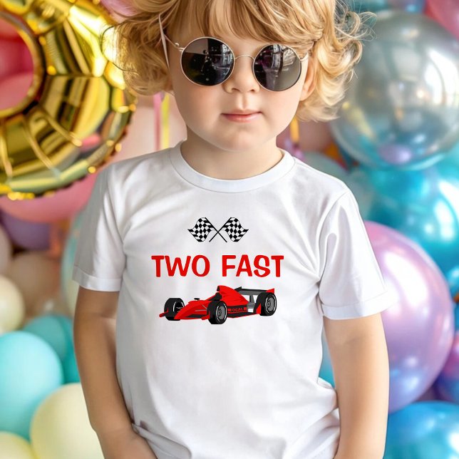 Two Fast Race Car Red Boy 2nd Birthday Toddler T-Shirt (Creator Uploaded)