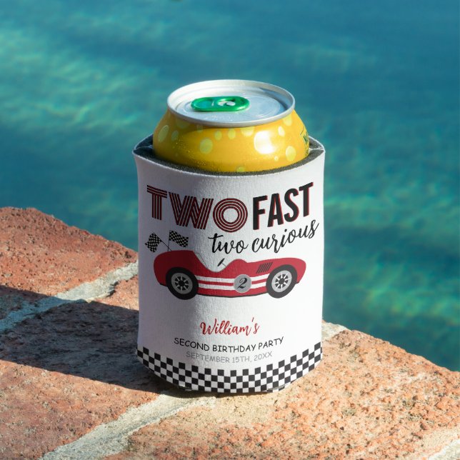 Two Fast Race Car Second Birthday  Can Cooler (In Situ Pool)