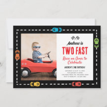Two Fast Race Track Boys Birthday Party Photo