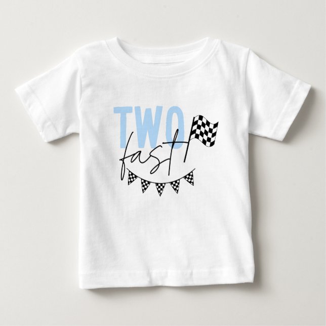 Two Fast Racecar 2nd Birthday Shirt (Front)