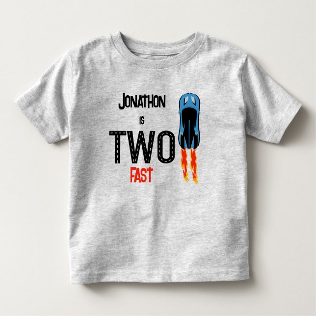 TWO fast racecar second birthday party Toddler T-Shirt (Front)