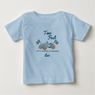 Two Fast Racing Car Boy 2nd Birthday Personalised Baby T-Shirt