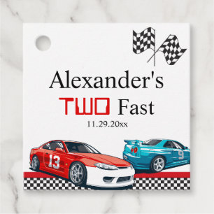 Two Fast Red Race Car   Favour Tags