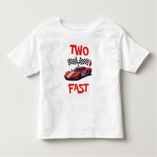 Two Fast Red Race Car Second Birthday  Toddler T-Shirt