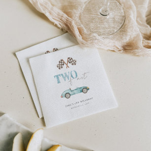 TWO FAST Retro Race Car  Napkin