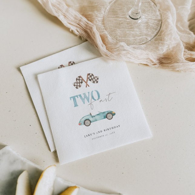 TWO FAST Retro Race Car  Napkin (Creator Uploaded)