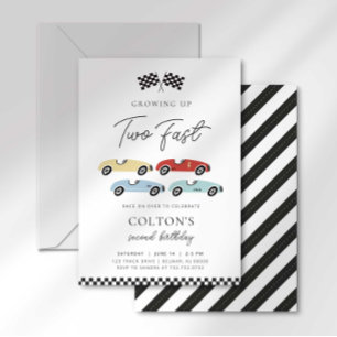 Two Fast Second Birthday Invitation