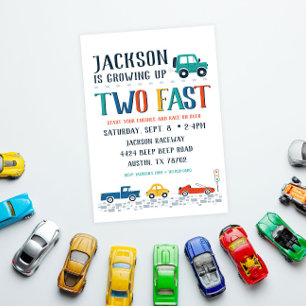 Two Fast Second Birthday Invitation