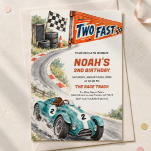 Two Fast Second Birthday Invitation, 2nd Birthday Invitation