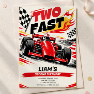 Two Fast Turning Two Birthday Invitation