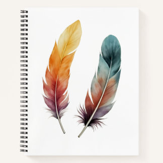 Two Feathers Spiral Notebook