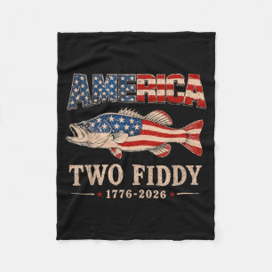 Two Fiddy 250th Anniversary 4th July Usa Patriotic Fleece Blanket