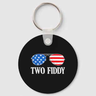 Two Fiddy 250th Anniversary Patriotic Usa Flag Key Ring