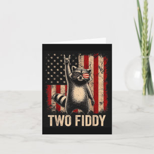 Two Fiddy Racoon Usa Flag 250 Anniversary 4th Of Card