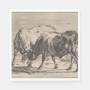 Two Fighting Bulls (by Paulus Potter) Napkin