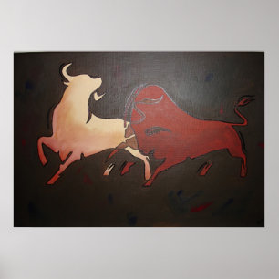 Two Fighting Bulls Poster
