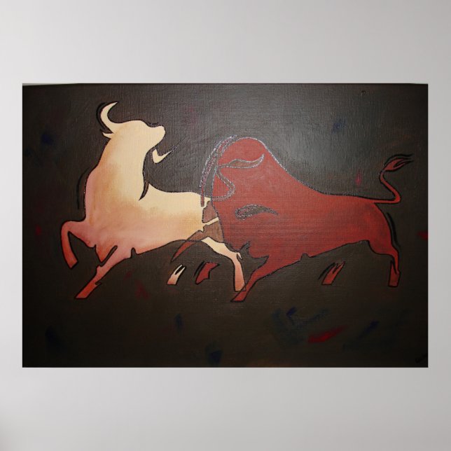 Two Fighting Bulls Poster (Front)