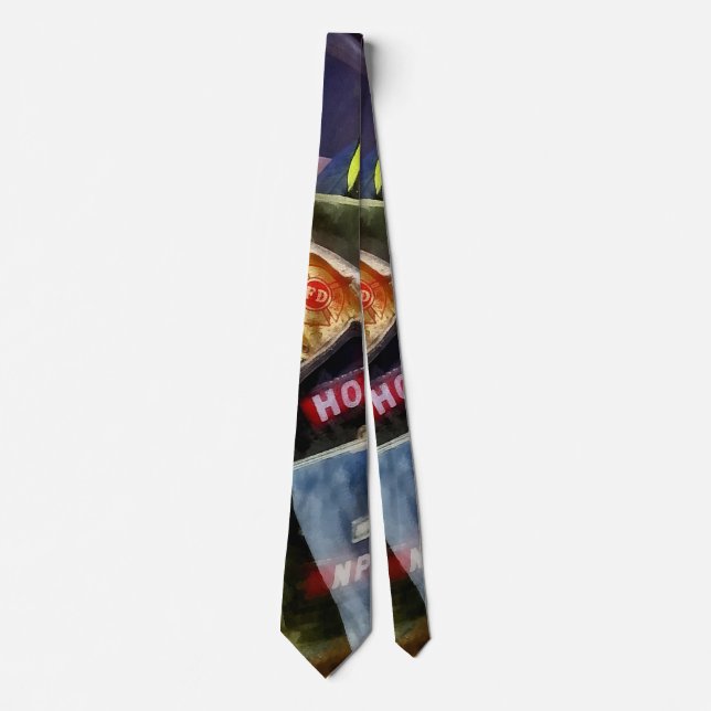 Two Fire Helmets And Fireman's Jacket Tie (Front)
