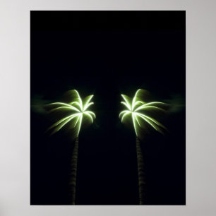 Two Firework Palm Trees Poster