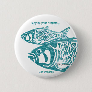 Two Fish Blue Personalised Pins