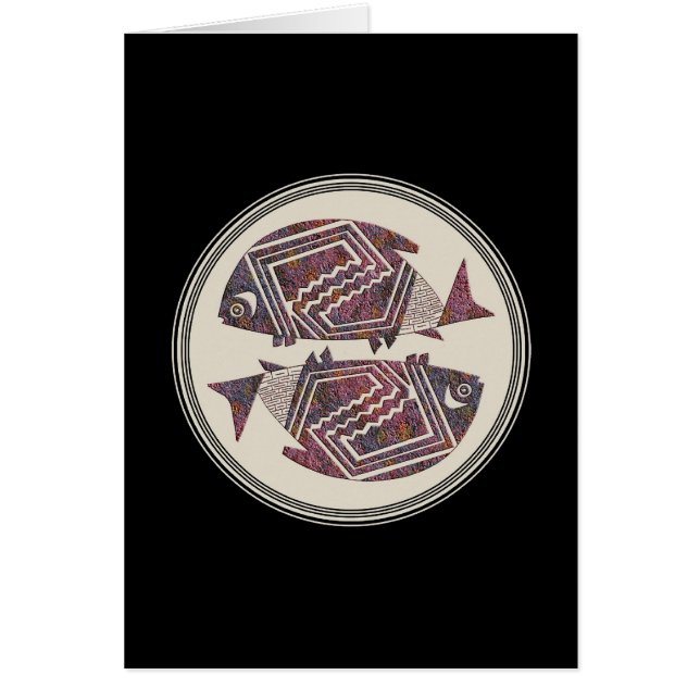 Two Fish, Mimbres Pottery, Image 18 Card (Front)