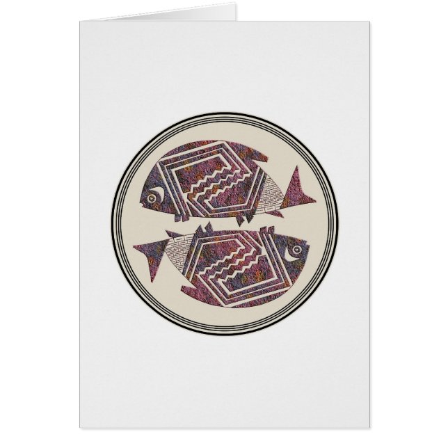 Two Fish, Mimbres Pottery, Image 18 Card (Front)