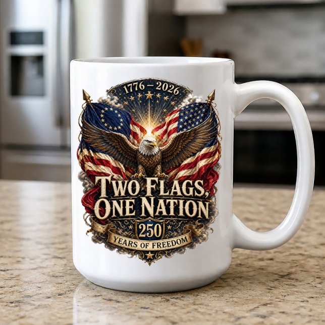 Two Flags One Nation America 250 Coffee Mug (Creator Uploaded)
