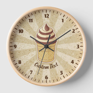 Two Flavours Ice Cream Cup Clock