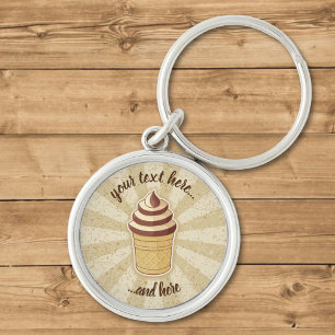 Two Flavours Ice Cream Cup Key Ring
