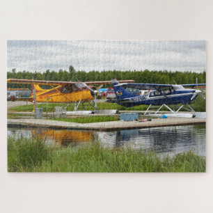 Two float planes, Lake Hood, Alaska  Jigsaw Puzzle