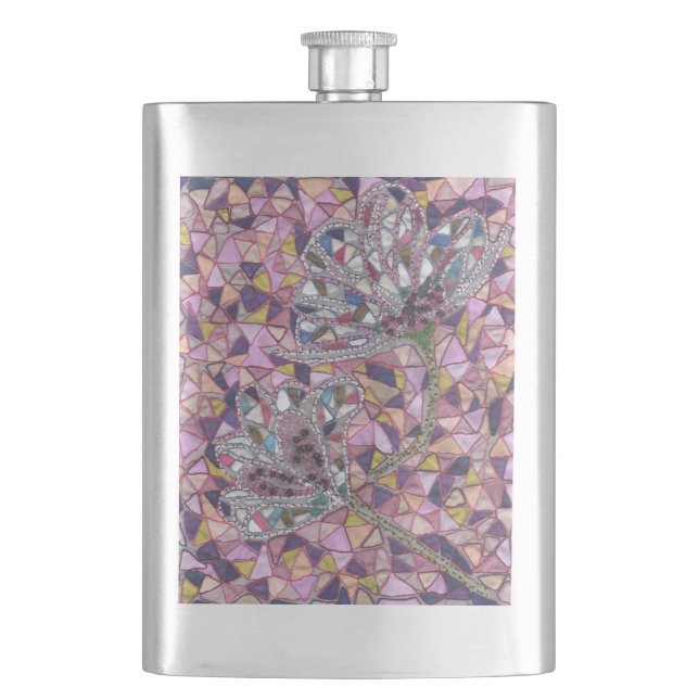 Two flowers hip flask (Front)