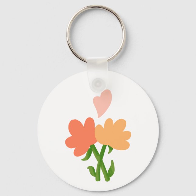 Two flowers  key ring (Front)