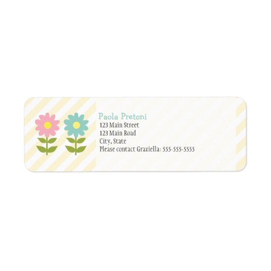 Two Flowers Return Address Label