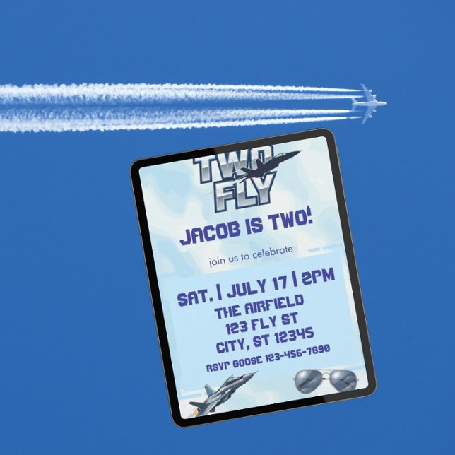 TWO Fly, Jet 2nd Birthday Invitation (Creator Uploaded)
