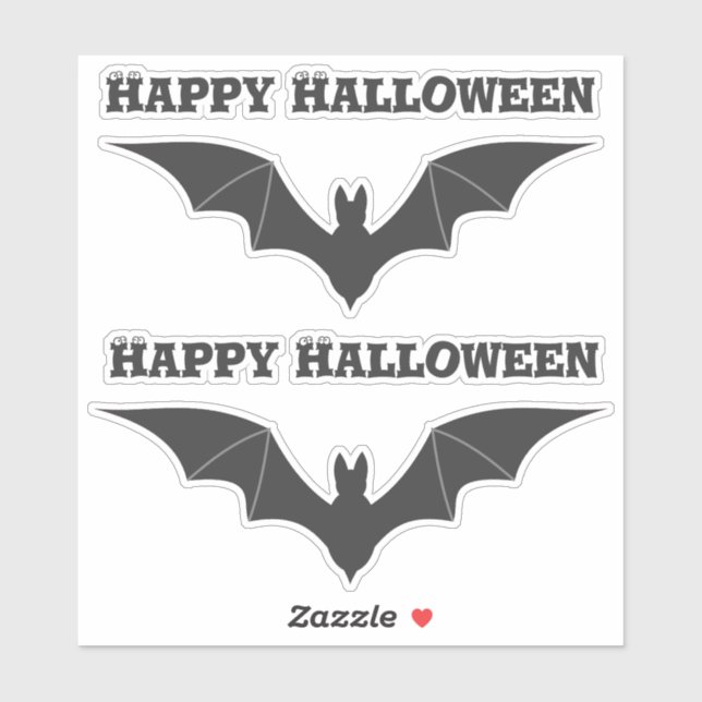Two flying bats Solid black Halloween Scrapbook (Sheet)