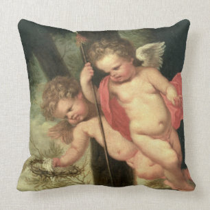 Two Flying Cherubs, holding the Crown of Thorns an Cushion