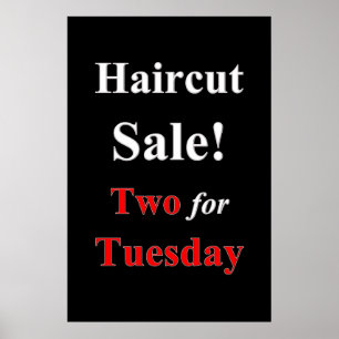 Two for Tuesday Haircut Sale Beauty Salon Poster
