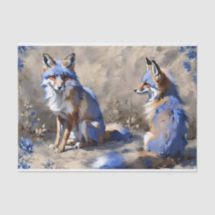 Two Foxes Decoupage Tissue Paper