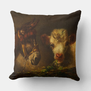 Two Friends (Donkey and Lamb) (Farm Animals) Cushion