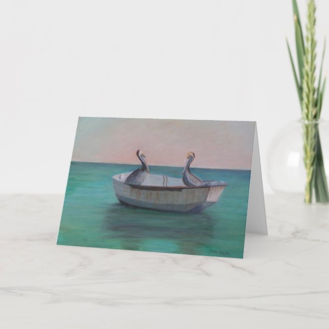 TWO FRIENDS IN A DINGHY Greeting Card (Front)