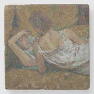 Two friends (pastel) stone coaster