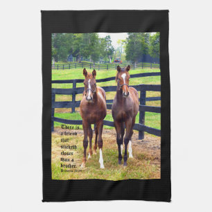 Two Friends with Proverbs 18:24 Tea Towel