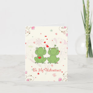 Two Frogs In Love Be My Valentines Holiday Card